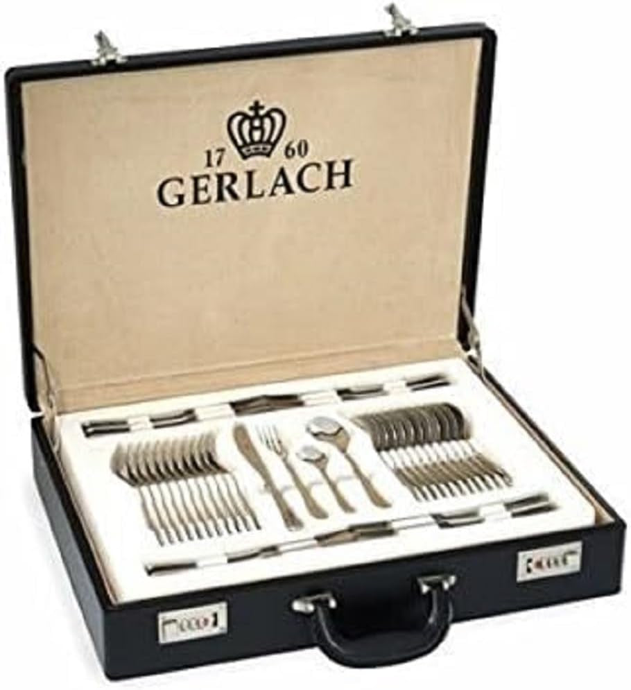 Gerlach Celestia Set de tacâmuri pentru 6 persoane Bucatarie Naty Shop Argintiu lucios 68 bucati in cutie