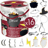 ScrapCooking – Găleată cu 16 Forme Magiciene pentru Biscuiți – Forme Metalice pentru Biscuiți – Forme pentru Torturi Mici – Magie, Idee de Cadou pentru Coacere, Zi de Naștere Magică – 2029, Metalice