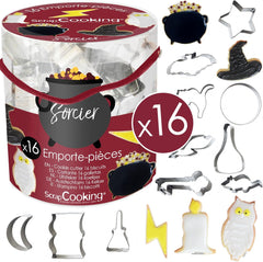 ScrapCooking – Găleată cu 16 Forme Magiciene pentru Biscuiți – Forme Metalice pentru Biscuiți – Forme pentru Torturi Mici – Magie, Idee de Cadou pentru Coacere, Zi de Naștere Magică – 2029, Metalice