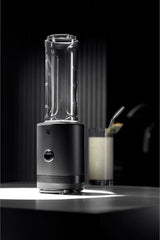 WMF Küchenminis Smoothie-To-Go, Mini mikser stojący Mit Zwei Mix-/Trinkbehältern 0,6 l, mikser Hochleistungsmixer 300 W, Edelstahl Matt, Schwarz Kitchen Naty Shop