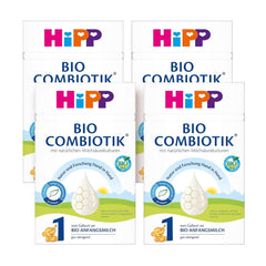HiPP 1 Organic Combiotik (4 x 600g), mleko w proszku dla niemowląt od urodzenia, z naturalnymi kulturami kwasu mlekowego i łatwą w obróbce skrobią organiczną, najwyższej jakości organicznej