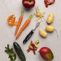 Naty Shop Microplane Profesjonalna, oburęczna obieraczka ze stali nierdzewnej z podwójnym ostrzem