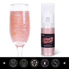 Sclipici comestibil - 10G, Sclipici auriu-roz pentru băuturi, pudră cu sclipici comestibilă, pudră de colorant alimentar, pudră aurie, pudră cu sclipici metalic, spray cu sclipici pentru cocktailuri, ciocolată, prăjituri, fondant