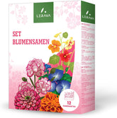 Nasiona kwiatów LERAVA (12 odmian) - byliny odporne na zimę - nasiona ogrodowe i balkonowe - szybkie kiełkowanie ułatwiające siew - mieszanka kwiatowa wymagająca niewielkiej konserwacji, zapewniająca ciągłe kwitnienie