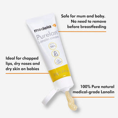 Medela Purelan 37G Lanolinowy krem na sutki - krem na obolałe sutki i suchą skórę, w 100% naturalny, hipoalergiczny Akcesoria Żywność i karmienie piersią Sklep Bebe Naty