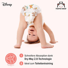 Marka Amazon: pieluchy Mama Bear Disney, rozmiar 5 (12-17 kg) - pudełko miesięczne, białe, 140 sztuk (2 opakowania po 70 sztuk)