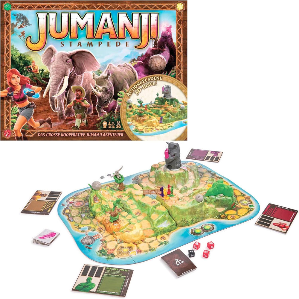Spin Master Games - Jumanji Stampede - un joc de aventură 3D cooperativ de amploare pentru întreaga familie, 2-4 jucători, cu vârsta de 8 ani și peste