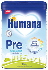 Formula Humana Pre Infant 750g - Opakowanie - Mleko dla niemowląt od urodzenia - Preparat dla niemowląt jako substytut lub uzupełnienie mleka matki - Pokarm dla niemowląt