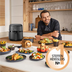 Philips Airfryer seria 2000 4,2 l - Cyfrowy ekran dotykowy, 13 opcji gotowania, 9 zaprogramowanych funkcji, Do 90% mniej tłuszczu dzięki technologii Rapidair, moc 1500 W Sprzęt AGD Naty Shop