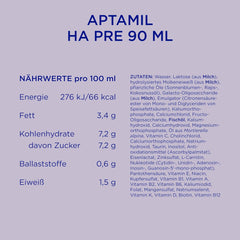 Aptamil HA Pre Ready to Drink – Mleko hydrolizowane dla niemowląt od urodzenia – 4 x 2 x 90 ml