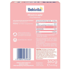 Woreczki do wyciskania Peach Apple - 16 opakowań (4 opakowania po 4 x 90 g każde), bez dodatku cukru, bezglutenowe, wegańskie, idealne dla dzieci od 5. miesiąca życia, idealne na wynos