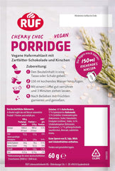 Veganes Porridge Oat Cherry Choc, Oatmal Mit Zartbitter-Schokolade & Kirschen, Einfache Zubereitung, Im Praktischen Portionsbeutel, 1 X 60 G (Packung Mit 3) Cereale Naty Shop