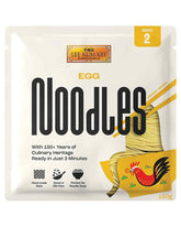 LEE KUM KEE Egg Noodles - Asian Egg Noodles, klasyka do dań z woka i zup, makaron półwytrawny, gotowy w 3 minuty, dwie porcje w opakowaniu, opakowanie zbiorcze 6 x 180g