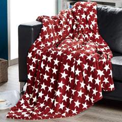 Celinatex puszysty koc 150 x 200 cm Bordeaux koc sofa sofa miękki koc gwiazdki Polar z mikrofibry Oeko-Tex Moonlight Łóżka i narzuty Besuche den CelinaTex-Store