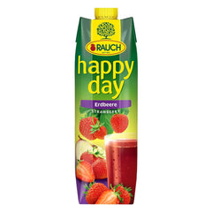 Rauch Happy Day Truskawka | Intensywny smak truskawkowy | Rafinowane jabłkami i cytryną | 6X 1 litr, Tetra Prisma Napoje bezalkoholowe Naty Shop