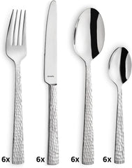 Set tacâmuri Amefa Felicity, 24 piese, pentru 6 persoane, oțel inoxidabil 18/0 Bucatarie Naty Shop