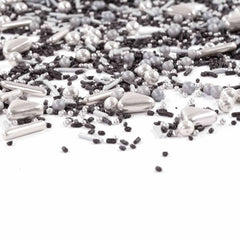 Streusel Glück Black Beauty, Mix Sprinkles Argintiu - Negru, 90 grame Sprinkles Naty Shop