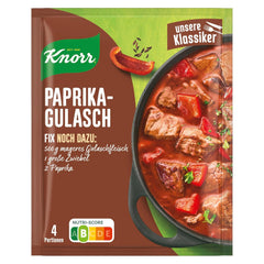 Knorr Fix Würzmischung Paprika-Gulasch für eine leckeres Fleischgericht mit natürliche Składnik 4 Porcje