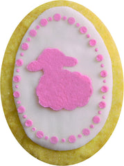 Dr Oetker Ei-Ausstecher inkl. 4 Deco-Schablonen aus der Series „Goldiges Ostern”, Keks- und Plätzchenform (Farbe: Silber, Weiß), Menge: 1 x 5er Set