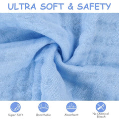 Prosoape de muselină pentru bebeluși, pachet de 8 prosoape din bumbac organic, absorbante, 25 x 25 cm Mama si Copilul Naty Shop