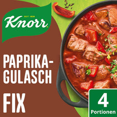 Knorr Fix Würzmischung Paprika-Gulasch für eine leckeres Fleischgericht mit natürliche Składnik 4 Porcje