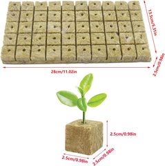 50 szt. Maty do uprawy z wełny mineralnej, kostki wełny mineralnej, izolacji z wełny mineralnej, maty do uprawy z wełny mineralnej z nożyczkami i rękawiczkami do uprawy bezglebowej, hydroponiki i przesadzania