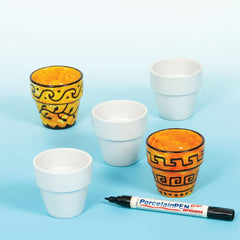 Ghivece mini din porțelan Baker Ross (6 bucăți), Porțelan