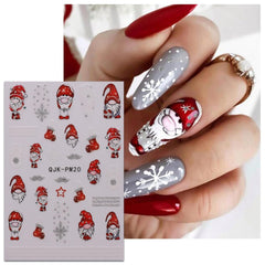 JMEOWIO Nagelsticker Glitzer Weihnachten 10 Blatt Nail Art Sticker Selbstklebend Nagelaufkleber Schneeflocken Winter Dekoration Nageldesign Zubehör