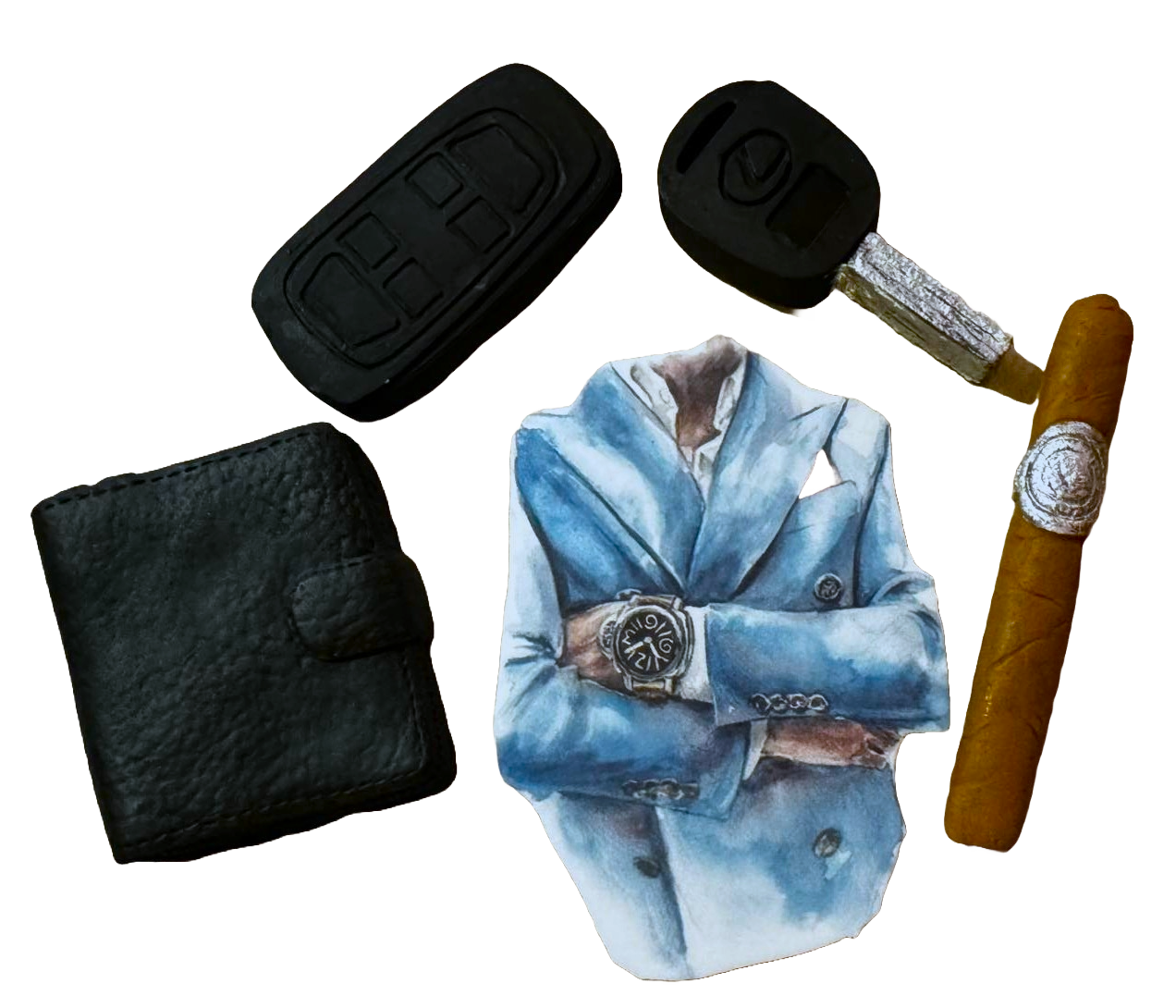 Set 5 decoratiuni comestibile din pasta de zahar, Barbat Decoratiuni din Pasta de Zahar Naty Shop