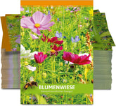 FLORTUS upominki na przyjęcie na łące z dzikimi kwiatami (100 sztuk) | Mieszanka nasion kwiatów dla pszczół i owadów jako podziękowanie i upominki reklamowe