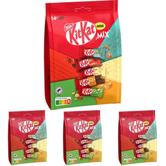 Nestlé Mini Mix Batony czekoladowe Pięć pysznych smaków 14 batonów, 4 opakowania (1 torebka x 197,4 g)