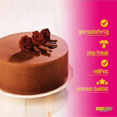 DECOCINO Fondant Schoko – 250 G – Ideal Zum Verzieren Von Kuchen, Torten, Cupcakes – Palmölfrei & Vegan Glazuri si Decor Naty Shop