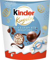 Kinder Balls Milk & Crispy Bits Sensations 90g – Kulki z mlecznej czekolady z nadzieniem mlecznym i kawałkami kakao – Wielkanocna czekolada, Wielkanocne słodycze – Wielkanocny prezent i pamiątka