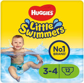 Huggies Little Swimmers Jednorazowe pieluszki kąpielowe dla niemowląt i małych dzieci Rozmiar 3-4 (7-15 kg) 12 pieluch do kąpieli unisex Matka i dziecko Naty Shop
