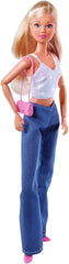 Simba Steffi Love Jeans & Glitter, 2-Fach Sortiert, es Wird nur EIN Artikel geliefert, Glittertop mit Jeans und Fashion Zubehör, für 29cm Ankleidepuppen, ohne Puppe, ab 3 Jahren