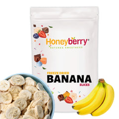 Felii de banane liofilizate 100g - chipsuri de banane liofilizate - fructe uscate liofilizate - felii de banane uscate pentru decorare, gustări, smoothie-uri și deserturi Produse deshidratate Naty Shop 100G