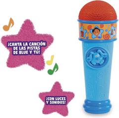Blue and Tips, microfon albastru, jucărie pentru câini, Blues Clues, cu cântecul din seria de desene animate pentru băieți și fete de la 3 ani în sus, multicolor Jucarii Bebe Naty Shop