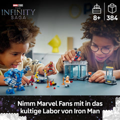 LEGO | Marvel Iron Mans Labor: Halle der Rüstungen - Superhelden Spielzeug mit Einer Mech Figur, 5 Minifiguren inkl. Aldrich Killian - Avengers Geschenk für Jungen und Mädchen ab 8 Jahren 76315