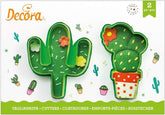 0255072 Formă de tăiat cactus din plastic, set de 2 bucăți, 9 x 2,2 cm, verde