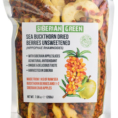 Fructe uscate de cătină de mare siberiană (200 g) neîndulcite 100% pure crude recoltate în mod natural în sălbăticie premium Produse deshidratate Magazinul meu