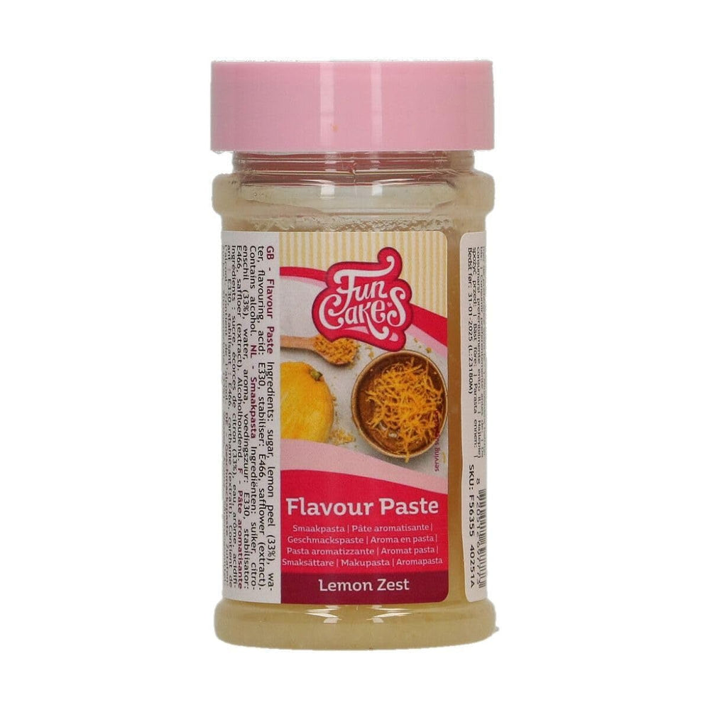 FunCakes pastă de aromă coajă de lămâie: aromă alimentară, gust deosebit, bună pentru decorarea prăjiturilor, potrivită pentru patiserie și umpluturi. 100 g. Pasta de zahar Naty Shop Default Title