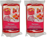 FunCakes pastă de zahăr pe bază de migdale (marțipan olandez) Passion Red: ușor de utilizat și netedă, perfectă pentru decorarea prăjiturilor, halal, kosher și fără gluten. 250 g. (pachet de 2) Pasta de zahar Naty Shop 250 G (pachet de 2)