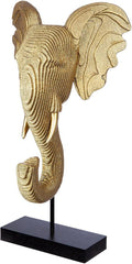 GILDE Deko große Figur Skulptur XXL - sculptură decorativă argintie realizată din aluminiu culoare: argintiu - decorare camera de zi cadou aniversare înălțime 114 cm Statuete si sculpturi Naty Shop Aur, negru Înălțime 46 cm