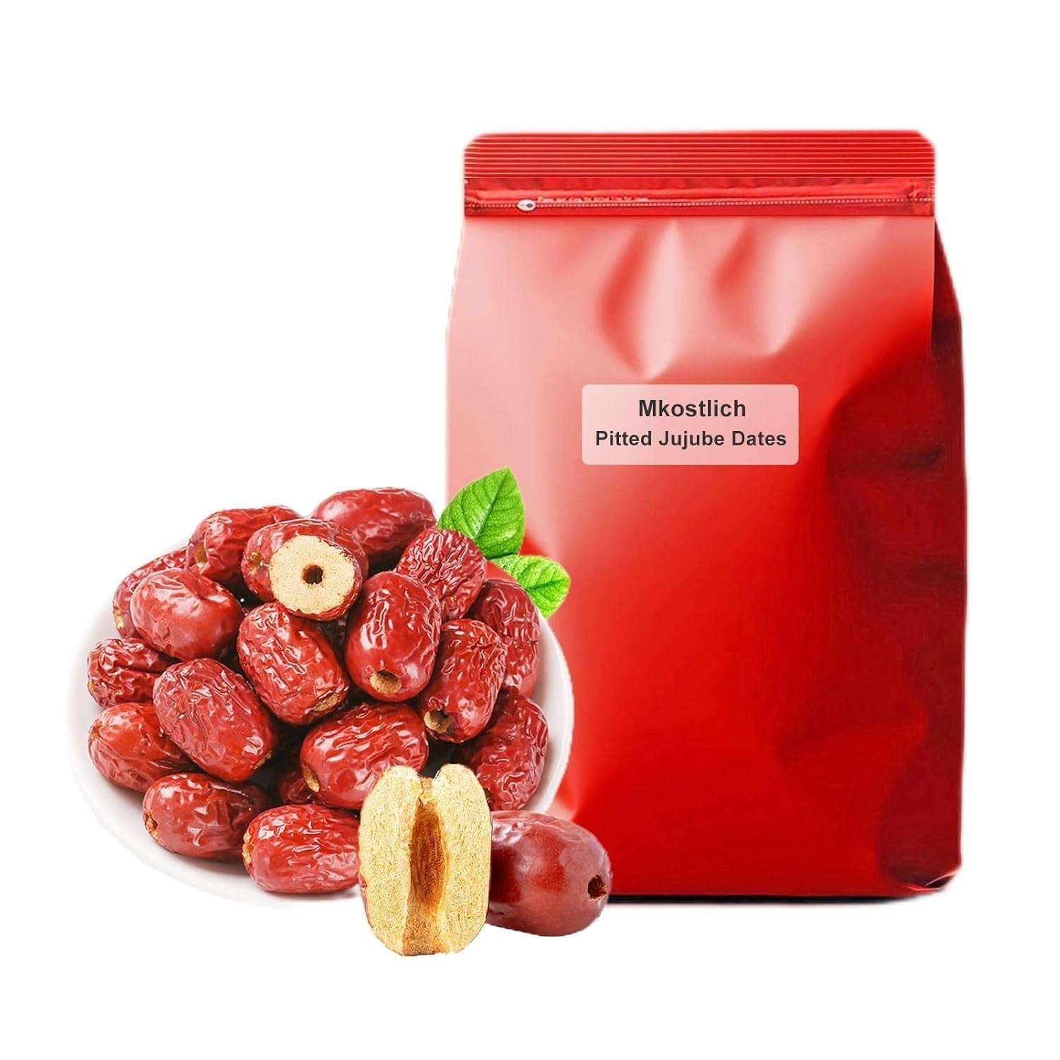 Jujube date, curmale cu sâmburi în vrac, curmale roșii chinezești, 1.1 lb/500 g Jujube mari, dulci Fructe uscate de jujube pentru gustări, ceai, supă, coacere Produse deshidratate Naty Shop Titlu implicit
