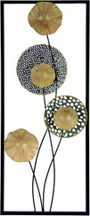 Lotus frunze perete mural perete decorare perete decorare flori 3D arta sculptura perete sculpturi decorare terasă decorare perete relief abstract cadou designer perete obiect, aur, 61x25x4, 5cm Statuete si sculpturi Naty Shop Titlu implicit