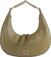 Pinko femei BRIOCHE HOBO Mini KALB MORB, V62q_Green Fir-Antique Gold Genti Femei Naty Shop Titlu implicit