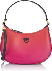 Pinko Half Moon mini piele culoare gradient sac, ya4l_Mult.fuchsia, portocaliu-negru Genti Femei Naty Shop Titlu implicit
