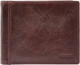 Portofel bifold din piele Ingram pentru bărbați Fossil 11,43 cm L x 1,905 cm l x 8,89 cm H Portofel Barbati Naty Shop Maro