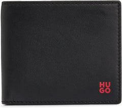 Portofel pentru bărbați HUGO Tibby 8 cc din piele nappa cu logo negru Stck Portofel Barbati Naty Shop Titlu implicit