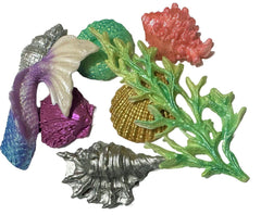 Set 8 decoratiuni comestibile din zahar, Sirena Decoratiuni din Pasta de Zahar Nati Shop